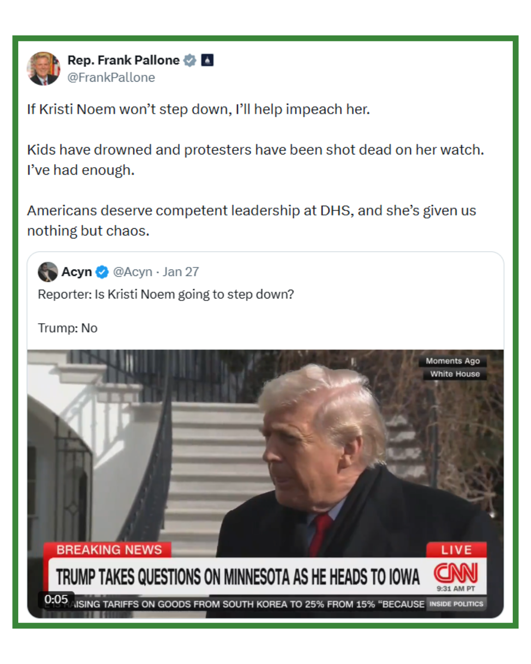 If Kristi Noem won't step down, I'll help impeach her.